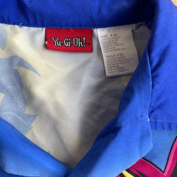 YuGiOh 1996 RARE Vintage Anime All Over Print Button Up Shirt Blue Black size S - Picture 5 of 7